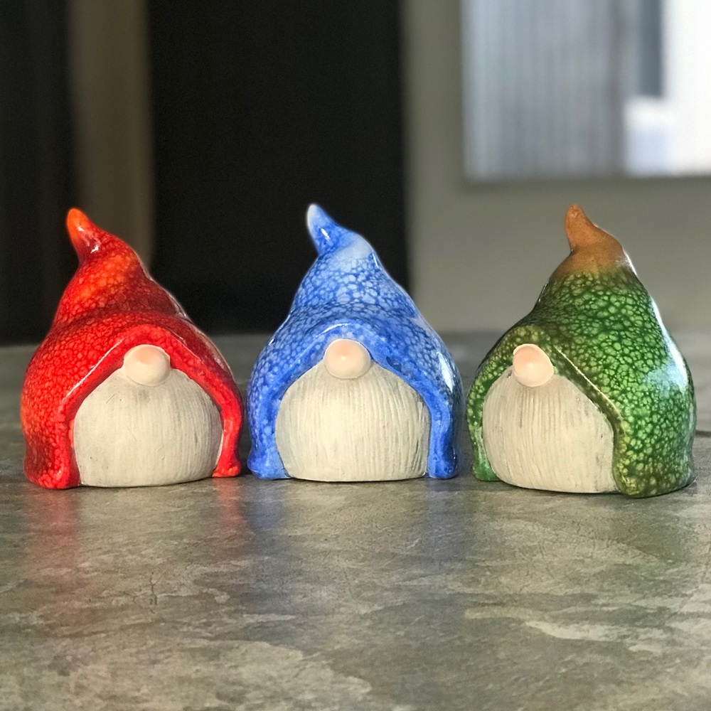 Set of 3 Small Gnome Figurines, NWT